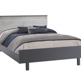 Urban Double Bed in Charcoal and Washed Walnut