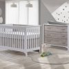 Metro Collection Baby Room with Crib and Dresser in White and Ash