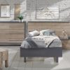 Urban Collection Bedroom with Double Bed and Dresser in Charcoal and Natural Oak