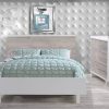 Urban Collection Bedroom with Double Bed and Dresser in White and Sand