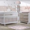 Urban Collection Baby Room with Crib and Dresser in White and Natural