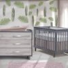 Urban Collection Baby Room with Crib and Dresser in Charcoal and White