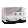 Urban Classic Crib as Daybed with Toddler Gate in White and Sand