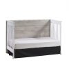 metro crib in white used as daybed