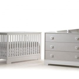 Olson Collection with Crib and Dresser in White and Mosaic