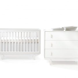 Tate Convertible Crib and 3 Drawer Dresser - XL in White