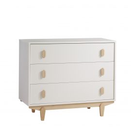 Tate 3 Drawer Dresser - XL in White and Natural