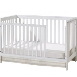 Olson Convertible Crib as a Toddler Bed in White and Mosaic