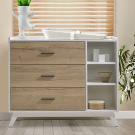 3 Drawer Dresser in White Natural Oak