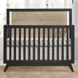 Sissi Convertible Crib in Black Natural Oak