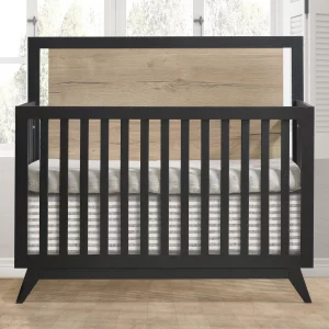 Sissi Convertible Crib in Black Natural Oak