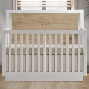 Tito Convertible Crib in White Natural Oak