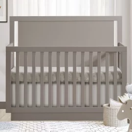 Tito Convertible Crib in Greige (wood grain)