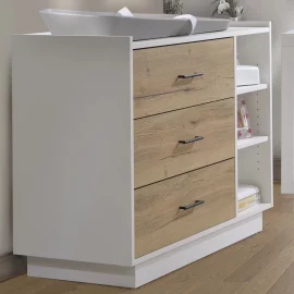 3 Drawer Dresser in White Natural Oak