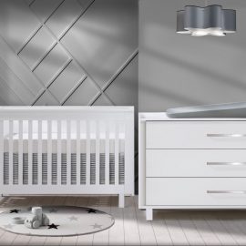 Urban Collection Baby Room with Crib and Dresser in White